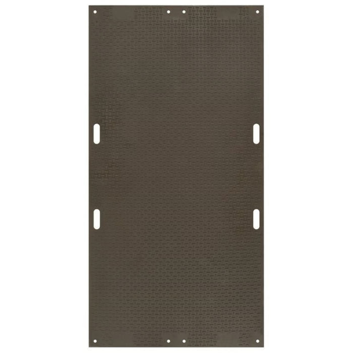 Versamat® Ground Protection Mat - 4' W x 8' L - Hand Holes - Added Tread Both Sides - Black